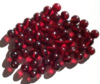 50 8mm Transparent Garnet Round Glass Beads